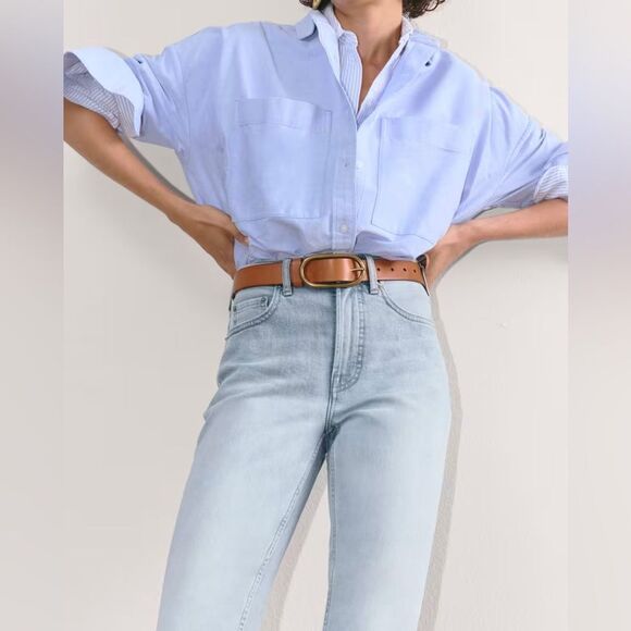 Everlane "The Original Cheeky" Jean Straight Leg Light Sky Wash Women's 29 Short - Picture 2 of 9